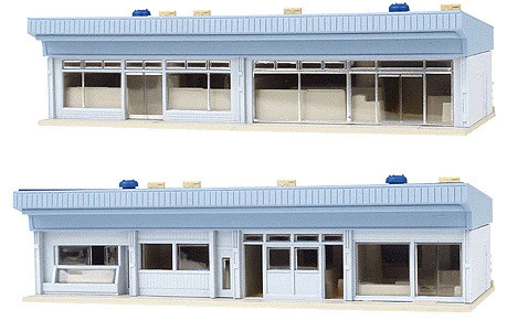 23-408B Diotown Station Mall Shops Blue Roofs (Pre-Built)
