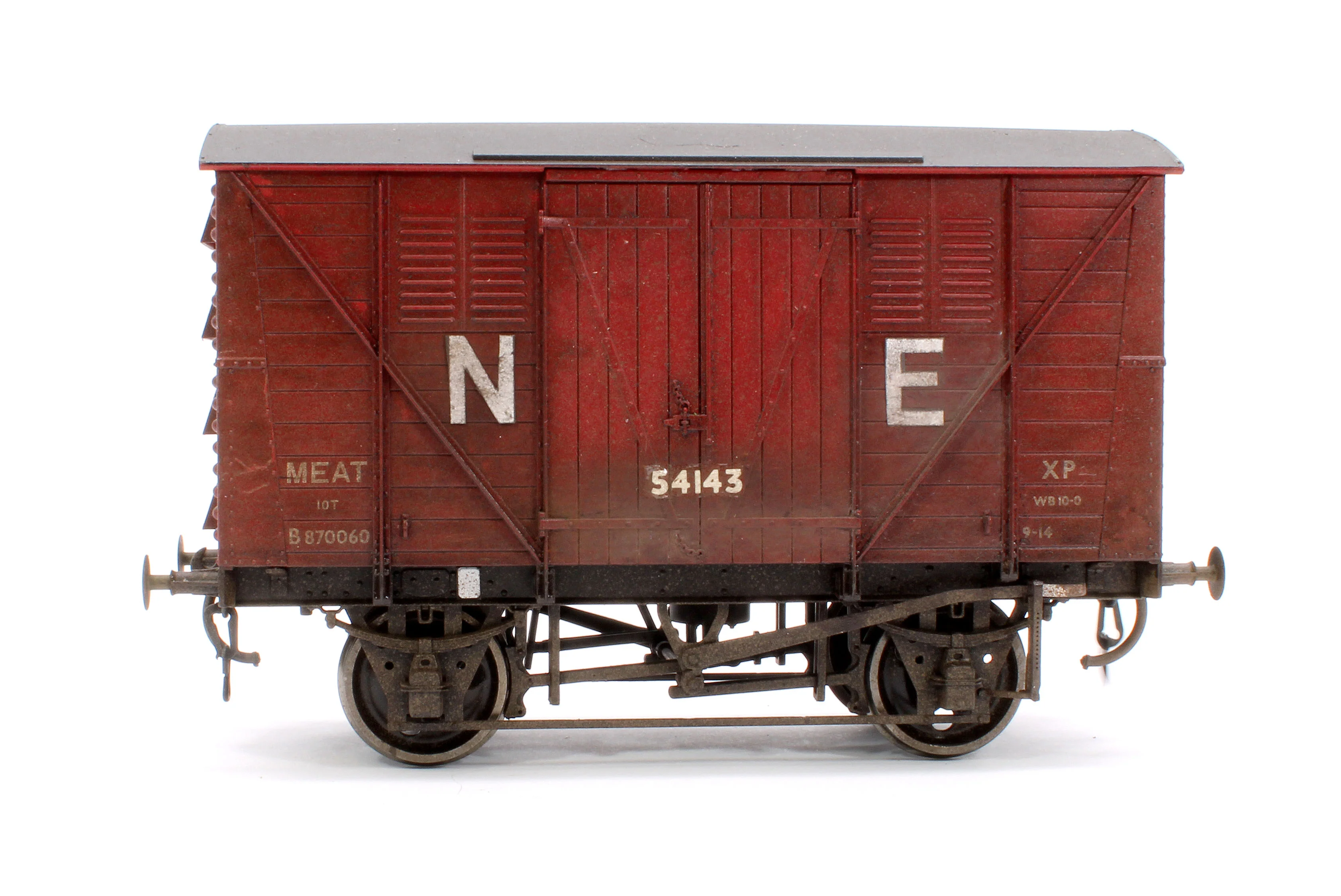 54143 Pre-Owned NE 10T Meat Van No.54143 - Weathered (Unboxed) - Image 2