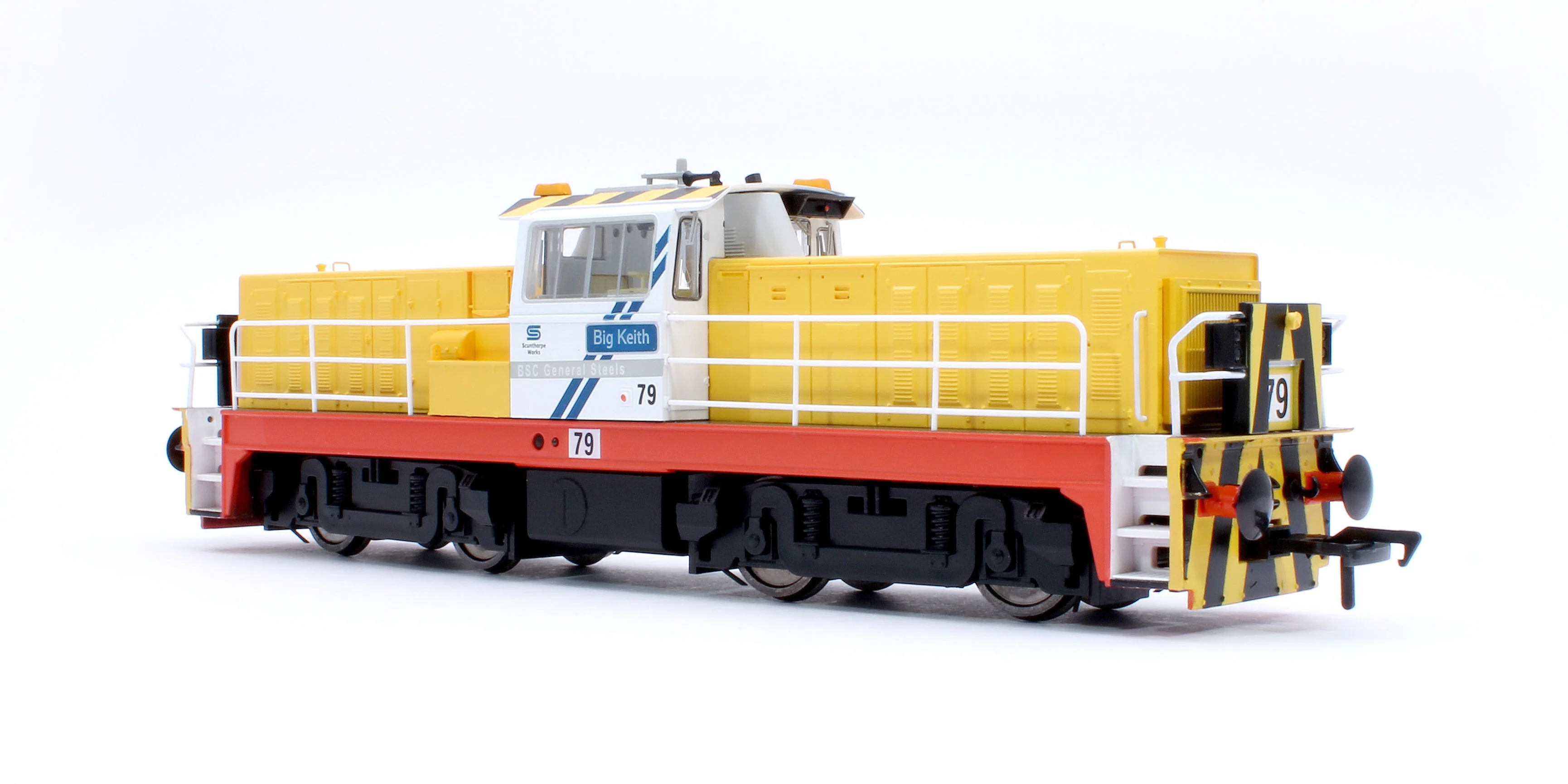 KRM-HUN-OO-F-79 Hunslet Bo-Bo in British Steel Yellow/White "Big Keith" No.79 Diesel Locomotive - DCC Fitted - Image 4