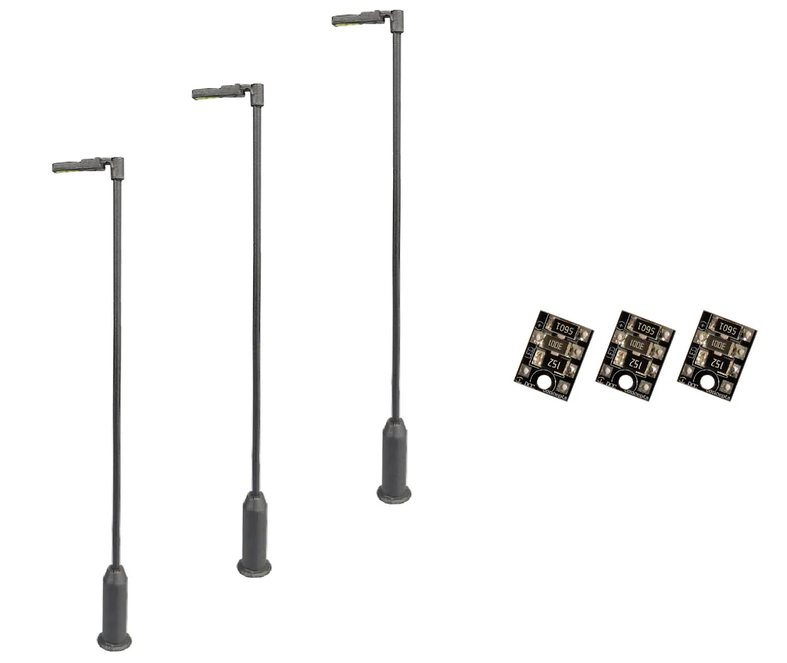 LML-MSL 4mm Scale Modern Post Lamps – Grey (3 pack)