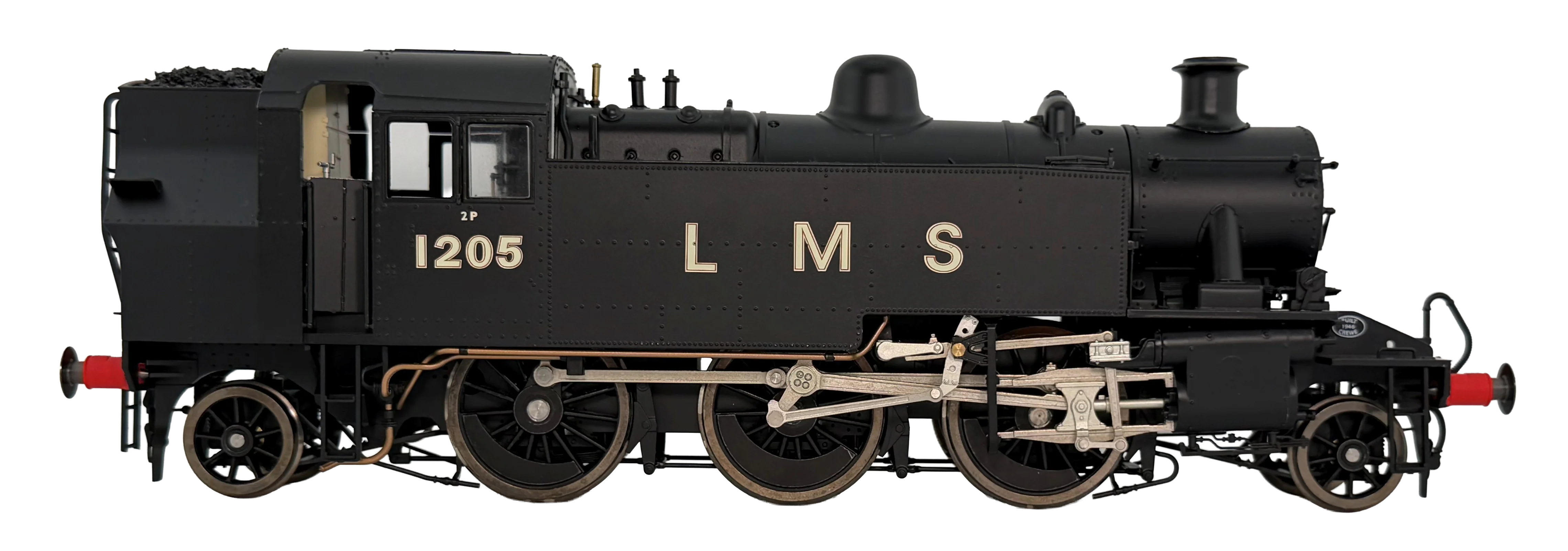 LHT-S-041-001S Ivatt Class 2 2-6-2T 1205 LMS Plain Black Steam Locomotive - DCC Sound
