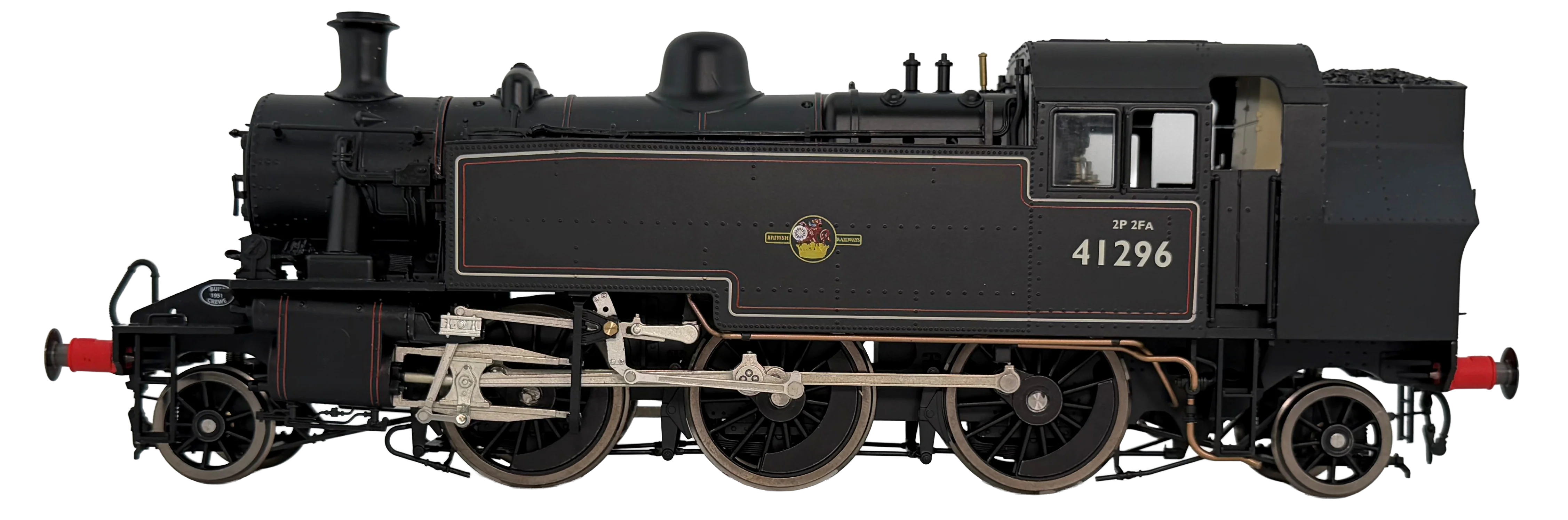 LHT-S-041-005D Ivatt Class 2 2-6-2T 41296 BR Lined Black Late Crest Steam Locomotive - DCC Fitted