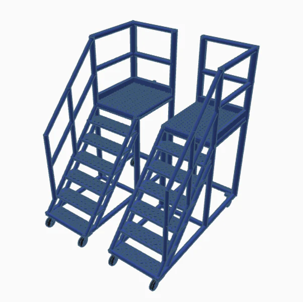 BSDCSDB Locomotive Cab Access Steps Pair - Dark Blue