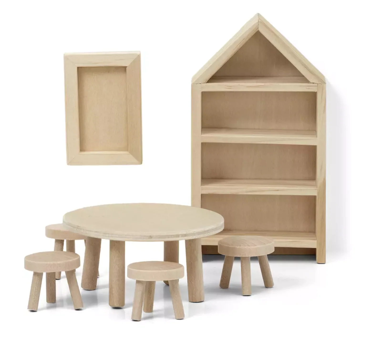 60906300 Lundby Doll's House Furniture Dining Room (Natural Wood)