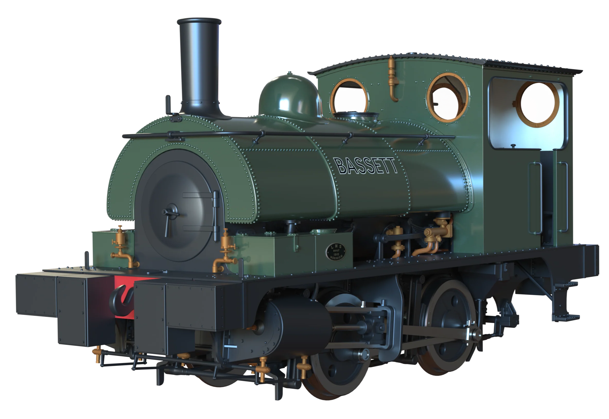 E1043 LYR 'Pug' 0-4-0ST "Bassett" Bottle Green Steam Locomotive