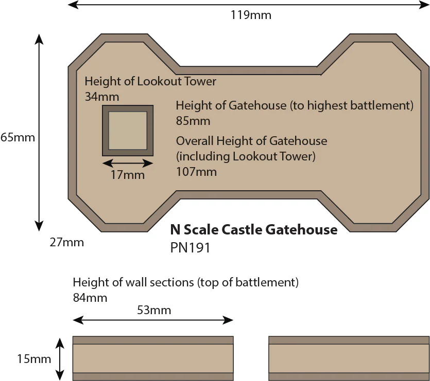 PN191 N Gauge Castle Gatehouse Kit - Image 3