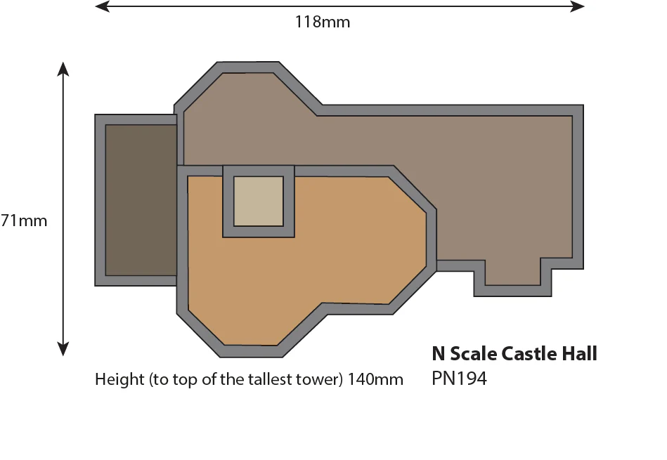 PN194 N Gauge Castle Hall Kit - Image 3