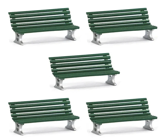 076-708 1:76 Station Benches - Green