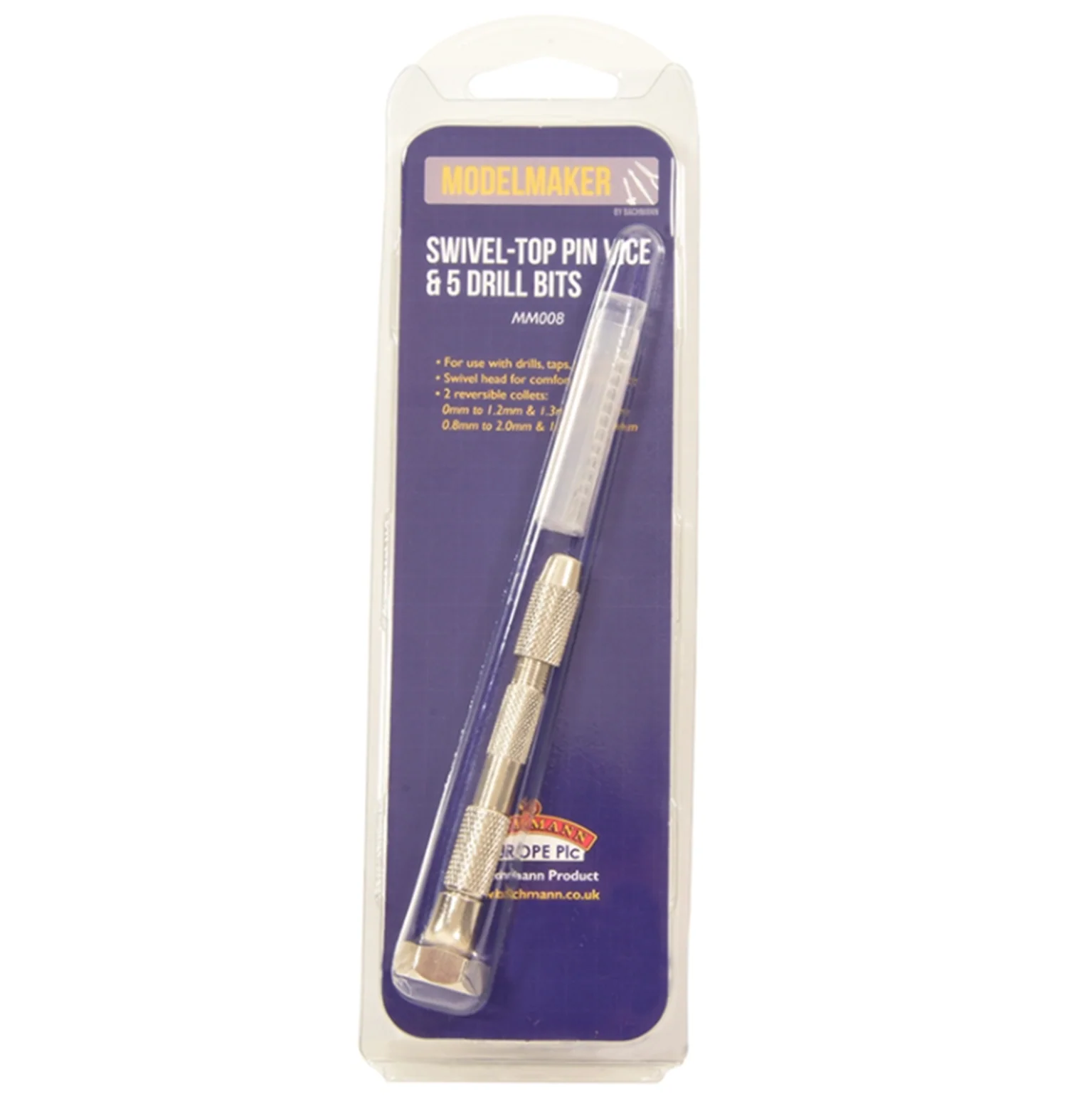MM008 Swivel-top Pin Vice & Five Drill Bits - Image 3