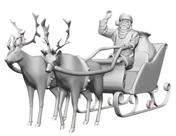 0217-148 N Gauge Santa in his Christmas Sleigh