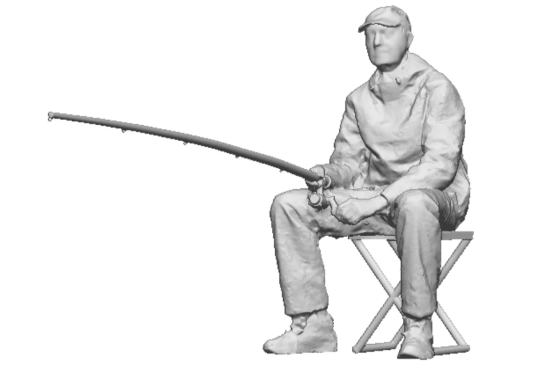 1754-148 N Gauge - Town & Country - Seated Fisherman