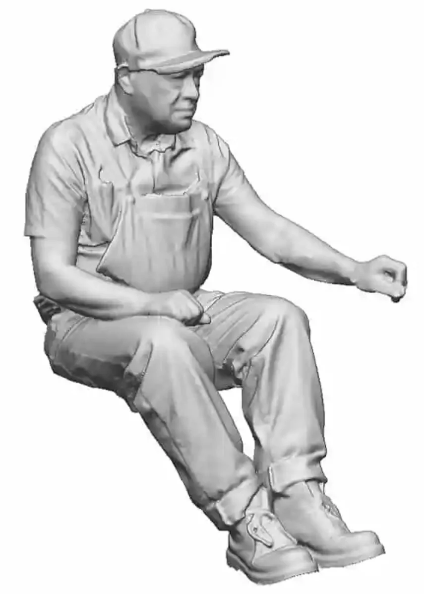 23050-076L OO Gauge - North American - Seated Engineer using Regulator - Left Hand Raised