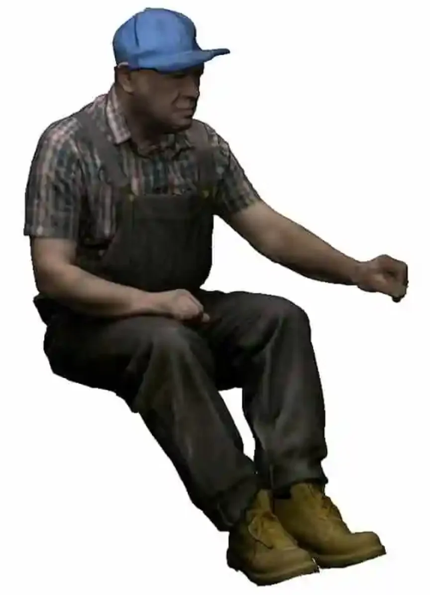 23050-120L TT:120 Gauge - North American - Seated Engineer using Regulator - Left Hand Raised - Image 2