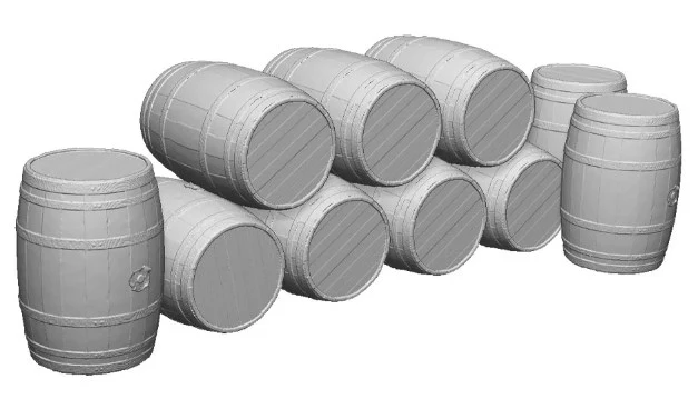 2675-076 OO Gauge Work and Industry Platform Accessories - Barrels - Pack of 10