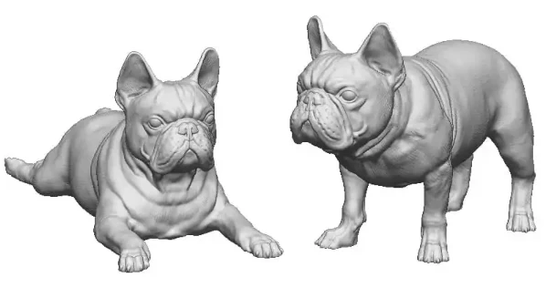 31015-043 O Gauge - Pets, Wildlife & Livestock - French Bulldogs x2