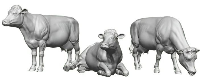 31220-076 OO Gauge Pets, Wildlife & Livestock - Dairy Cattle - Pack of 3