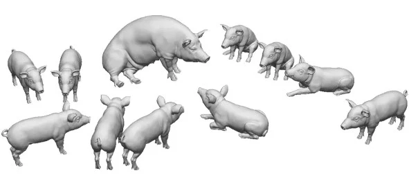 31241-148 N Gauge Pets, Wildlife & Livestock Piglets and Sow
