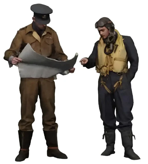 50302-072 1:72 Scale RAF Through the Ages - World War Two - RAF 2TAF Officer & Pilot Reading Map - Image 2
