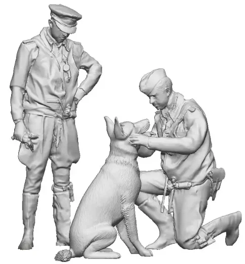 50600-048 1:48 Scale - World War Two - Luftwaffe Pilots with German Shepherd
