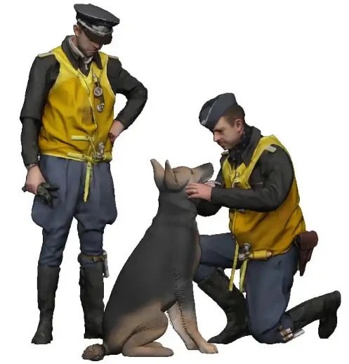 50600-072 1:72 Scale - World War Two - Luftwaffe Pilots with German Shepherd - Image 2