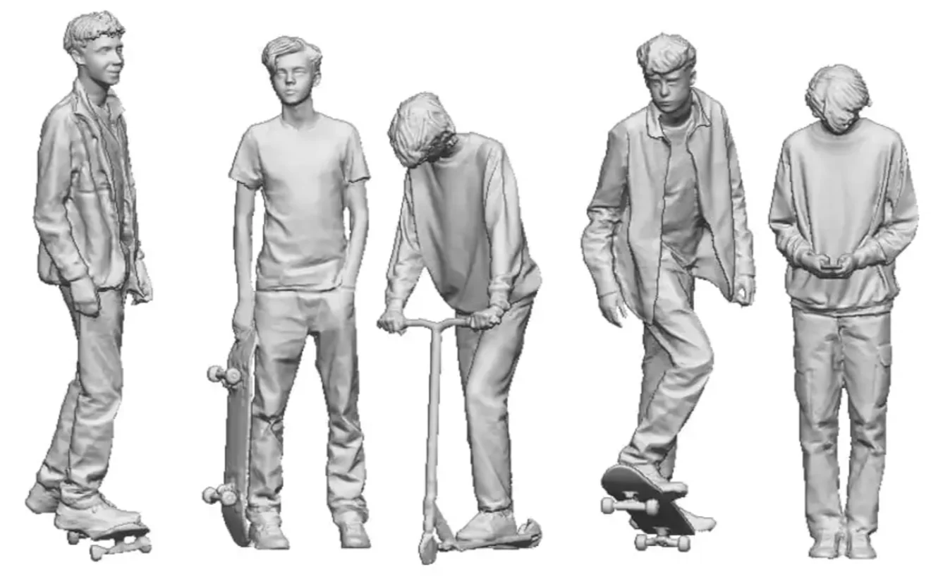 9041-043 O Gauge - Town & Country - Skater and Scooter Riders Bundle
