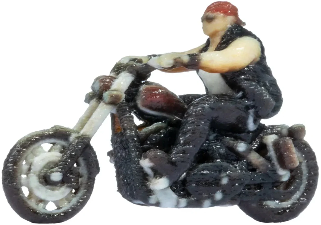 N10903 Chopper Ridden by Biker 3D Master Figure