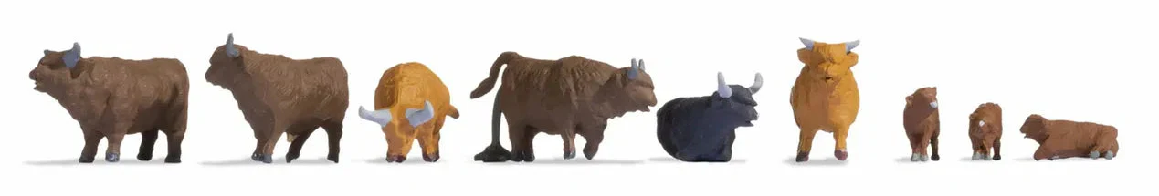 N15728 Highland Cattle (9) Figure Set