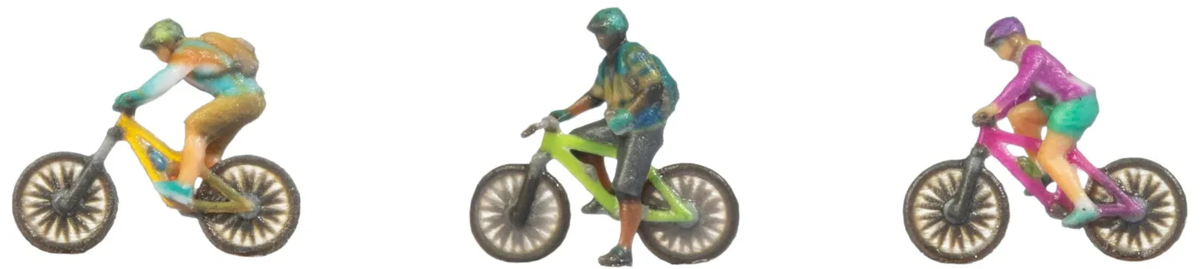 N35834 Mountain Bikers (3) 3D Master Figure Set