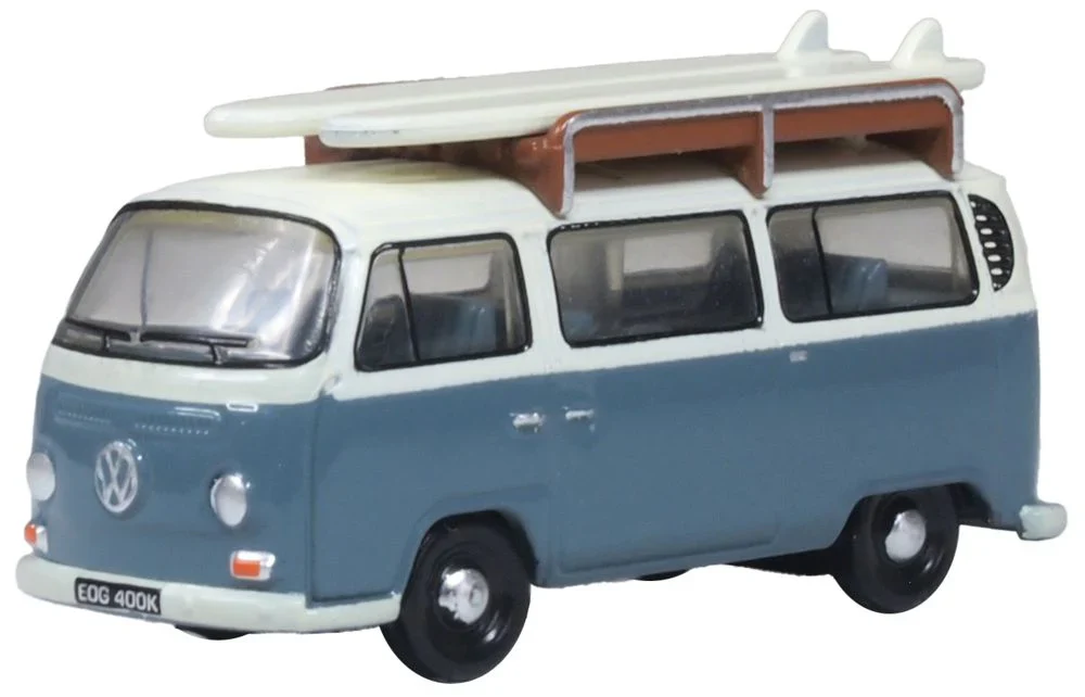 120VW003 VW Bay Window T2 Bus/Surfboards Fiord Blue/Arcona White