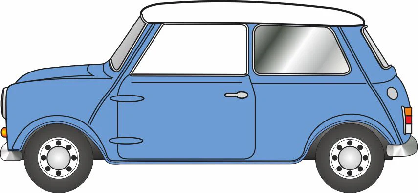 43MIN024 Austin Cooper S Mini Island Blue/Snowberry White