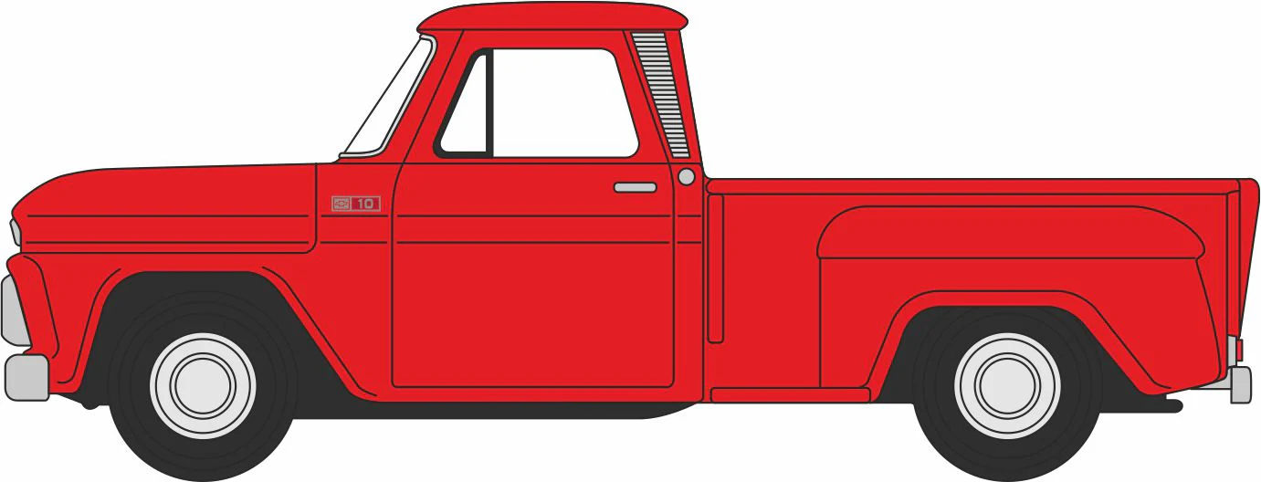 87CP65009 1965 Chevrolet Stepside Pick Up Red