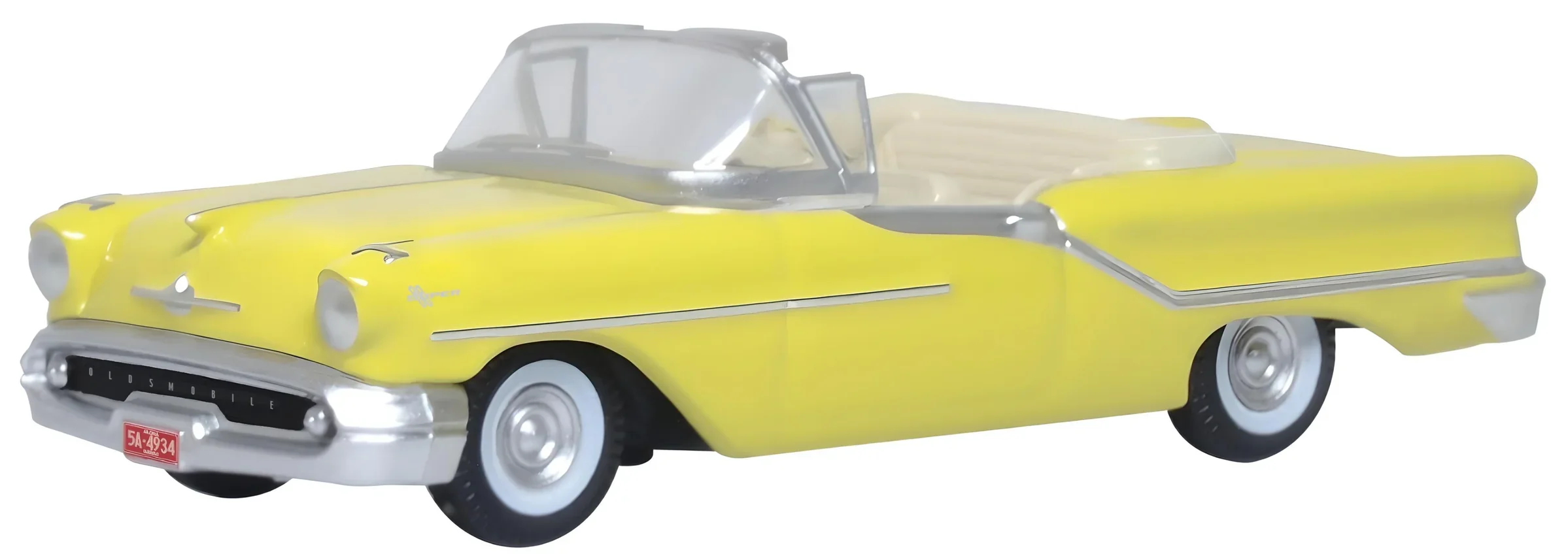 87OC57001 1957 Oldsmobile 88 Convertible Coronado Yellow Roof Down