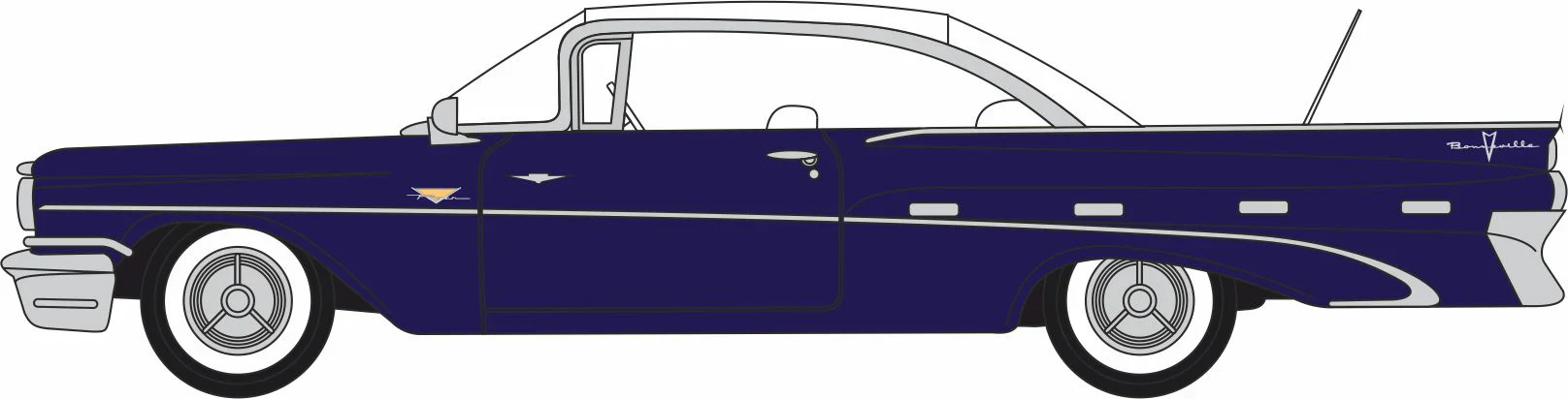 87PB59006 1959 Pontiac Bonneville Coupe Concorde Blue Metallic/White