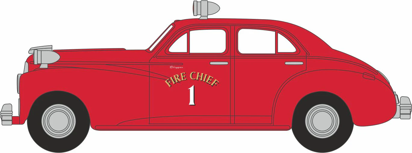 87PC42003 1942 Packard Clipper Touring Sedan Fire Chief