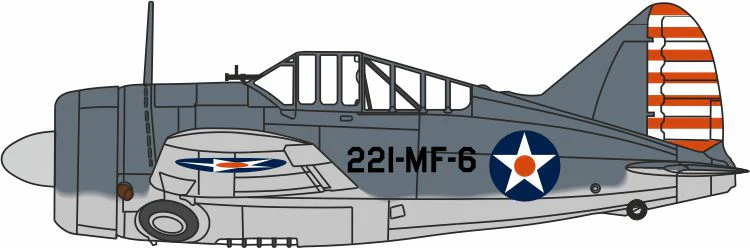 AC131 Brewster Buffalo Vmf-221 US Marine Corps Mcas Ewa Hawaii