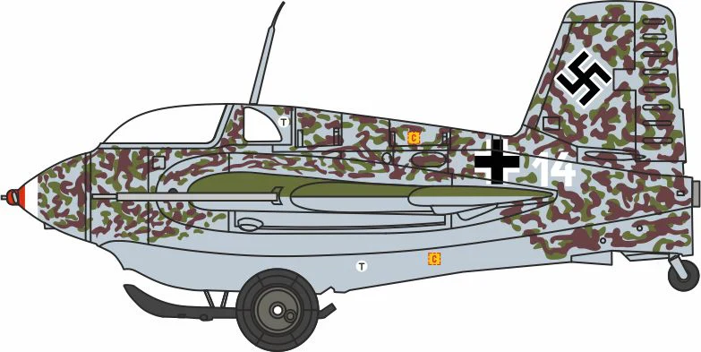 AC135 Messerschmitt ME163 1E White 14 JG400 Brandis 1945