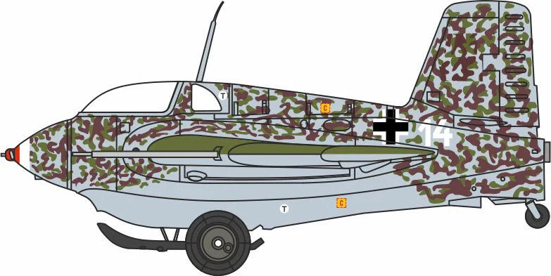 AC135S Messerschmitt ME163 1A White 14 Jg400 Brandis 1945 No Swastika