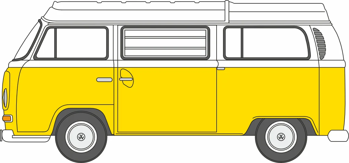 NVW016 VW T2 Bay Window Camper Saturn Yellow/White