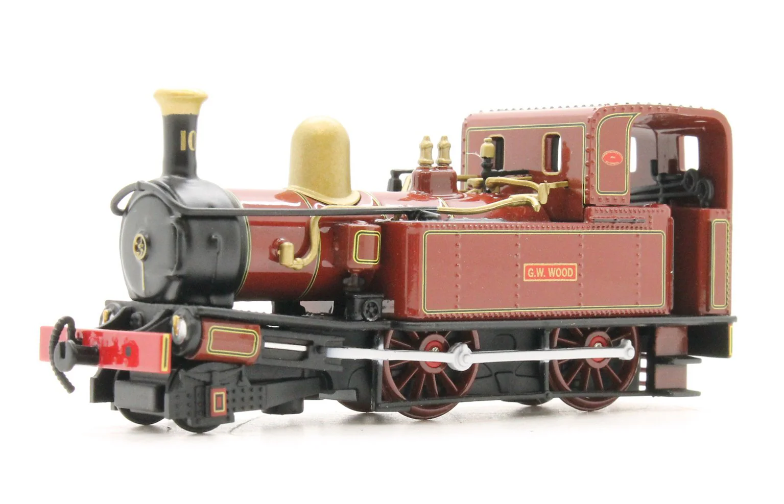 OR76IOM001 Isle of Man Railway 2-4-0T 10 'G.H.Wood' Indian Red - Static Model