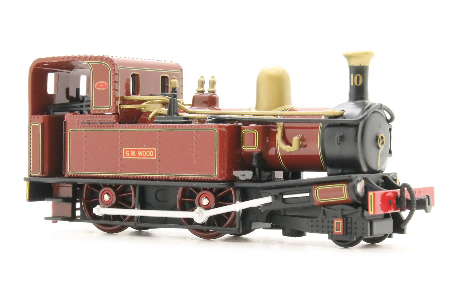 OR76IOM001 Isle of Man Railway 2-4-0T 10 'G.H.Wood' Indian Red - Static Model - Image 2
