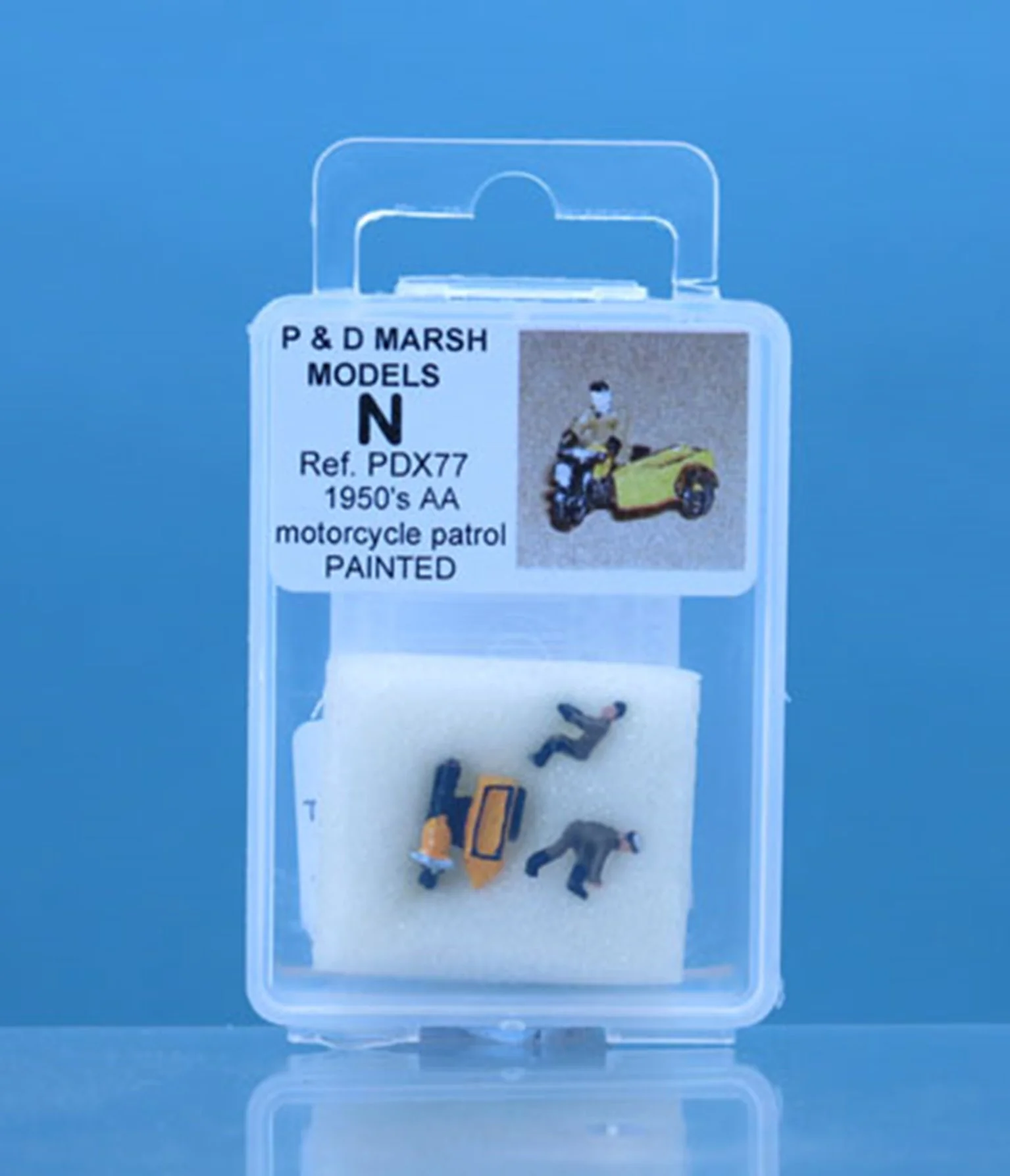 PDX77 N Gauge Painted 1950's AA Motorcycle Patrol - Image 2