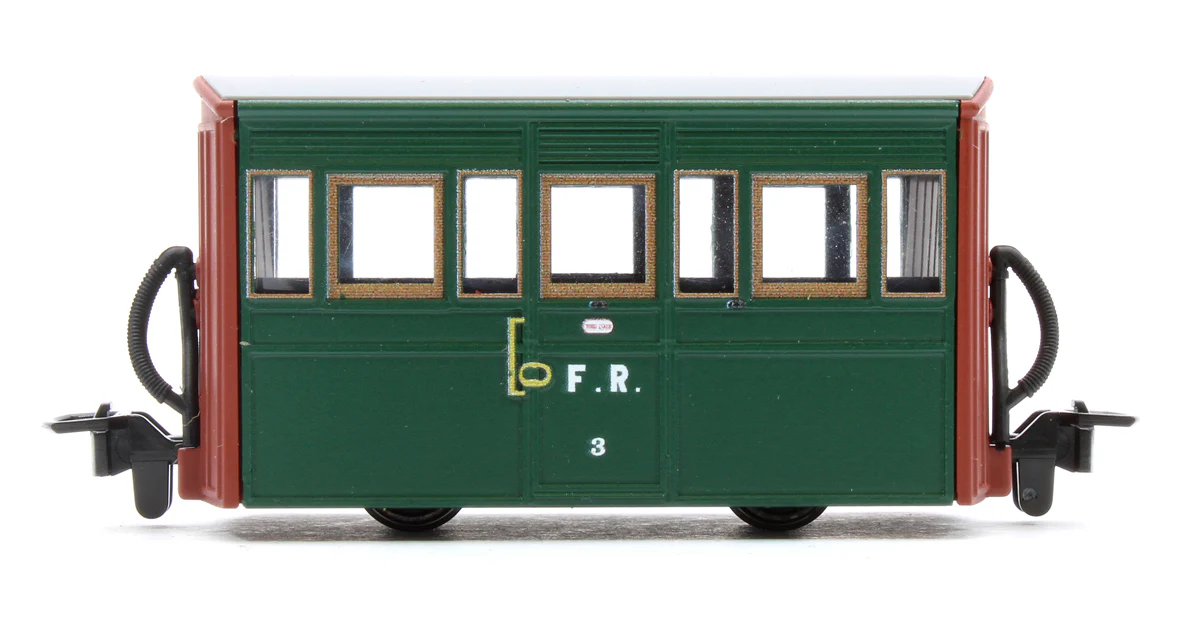 GR557A GLT OO-9 Ffestiniog Railway 4-wheel Bug Box coach Col. Stephens livery, no. 3 - Image 2
