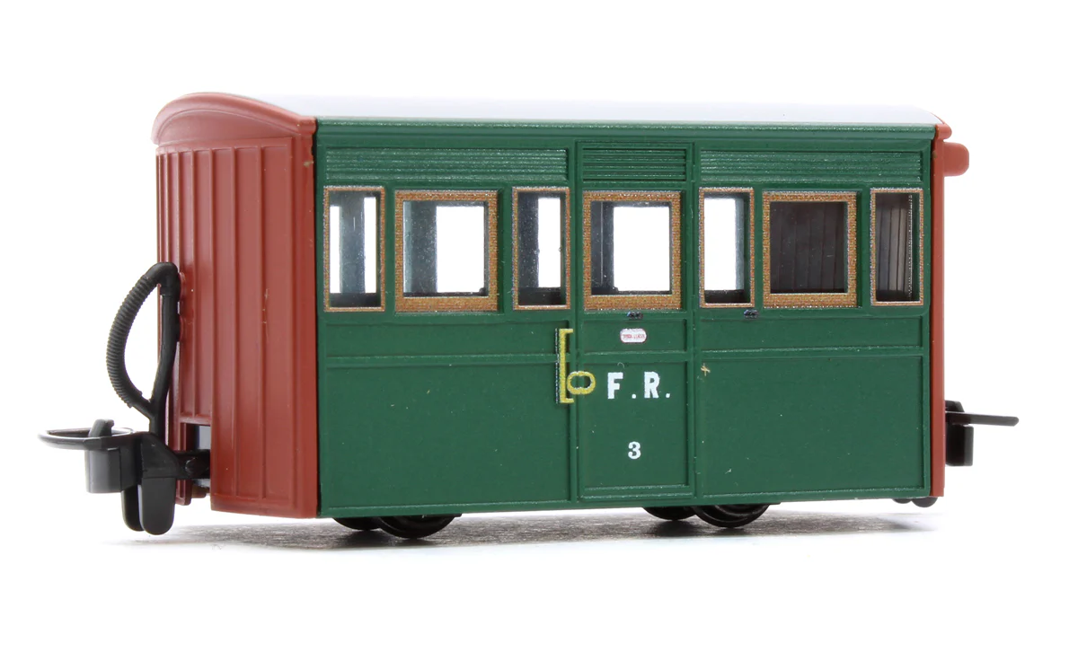 GR557A GLT OO-9 Ffestiniog Railway 4-wheel Bug Box coach Col. Stephens livery, no. 3 - Image 3