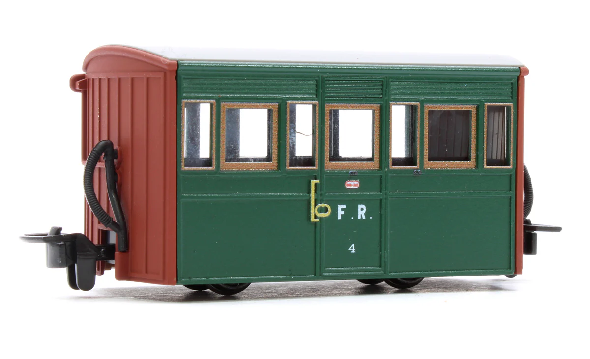 GR557B GLT OO-9 Ffestiniog Railway 4-wheel Box coach Col. Stephens livery, no. 4