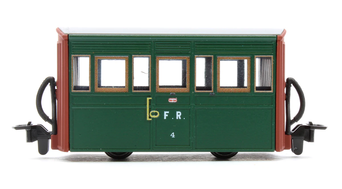 GR557B GLT OO-9 Ffestiniog Railway 4-wheel Box coach Col. Stephens livery, no. 4 - Image 2