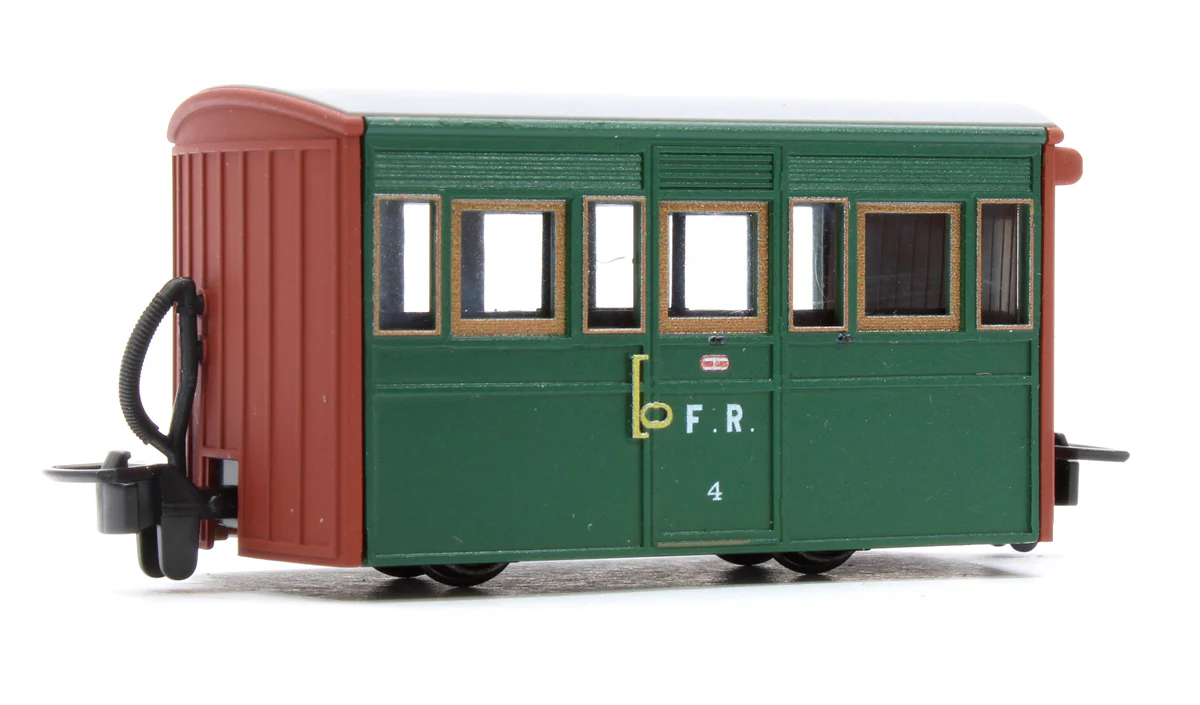 GR557B GLT OO-9 Ffestiniog Railway 4-wheel Box coach Col. Stephens livery, no. 4 - Image 3