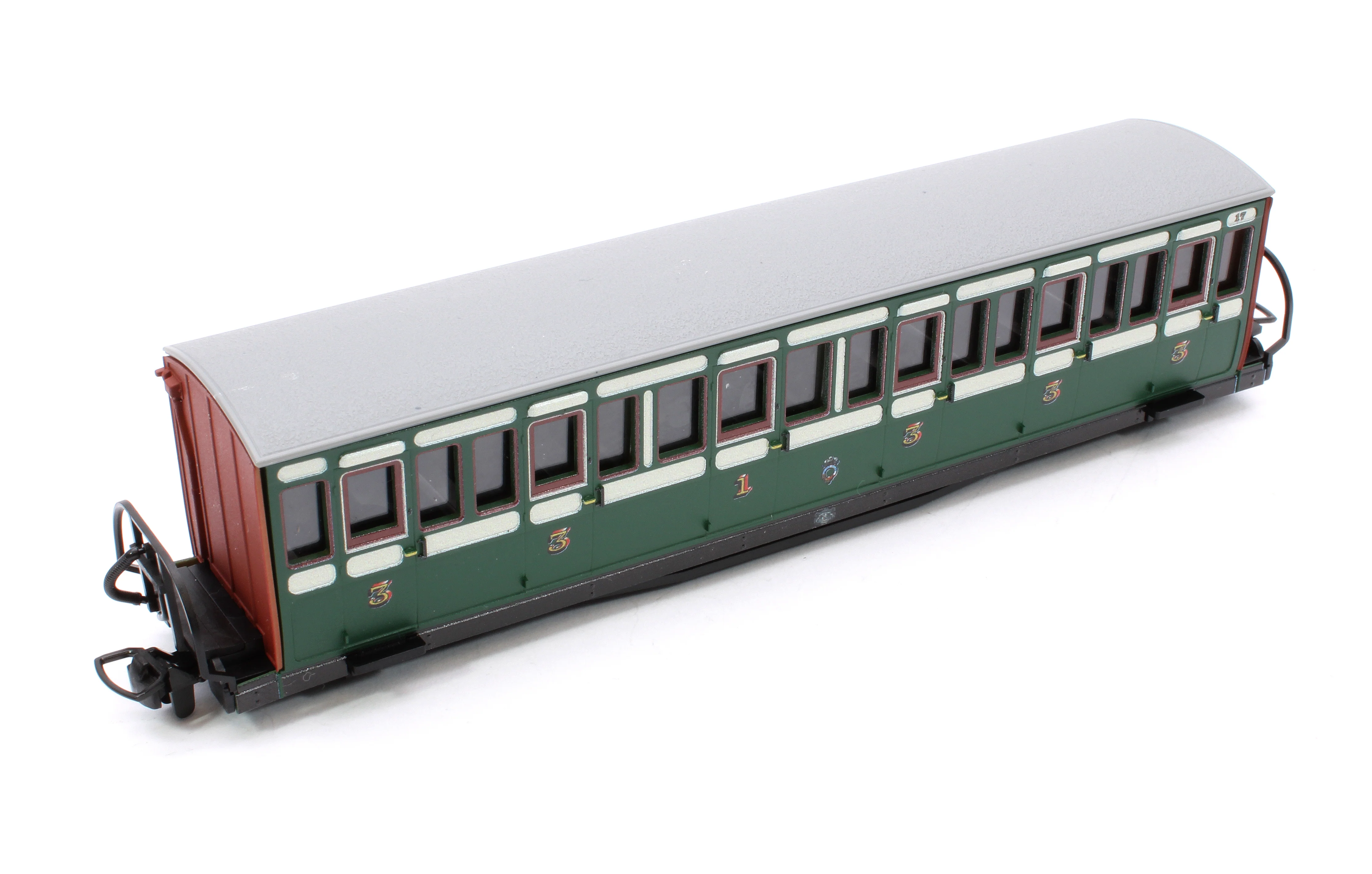GR601A Ffestiniog Railway Short 'Bowsider' Bogie Coach, Early Preservation Green, No. 17 - Image 6