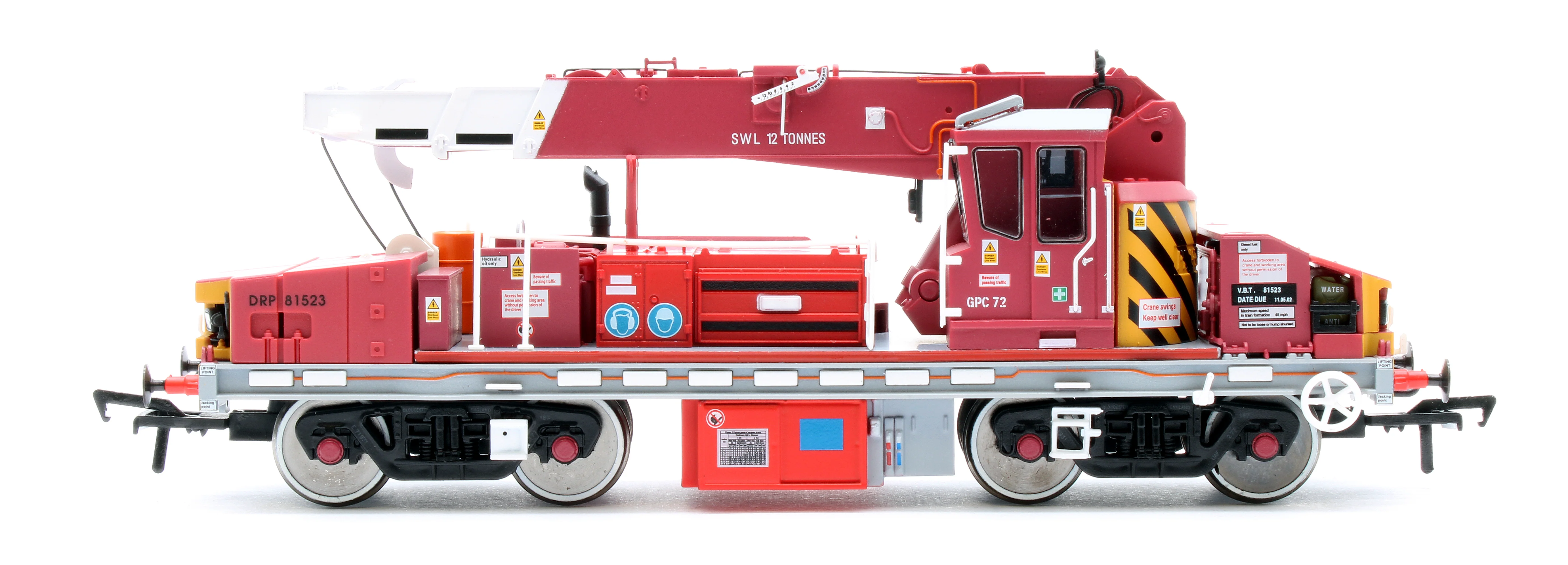 E87049 Plasser 12T YOB Diesel-Hydraulic Crane DRP81523 Javis/Fastline Maroon - Image 3