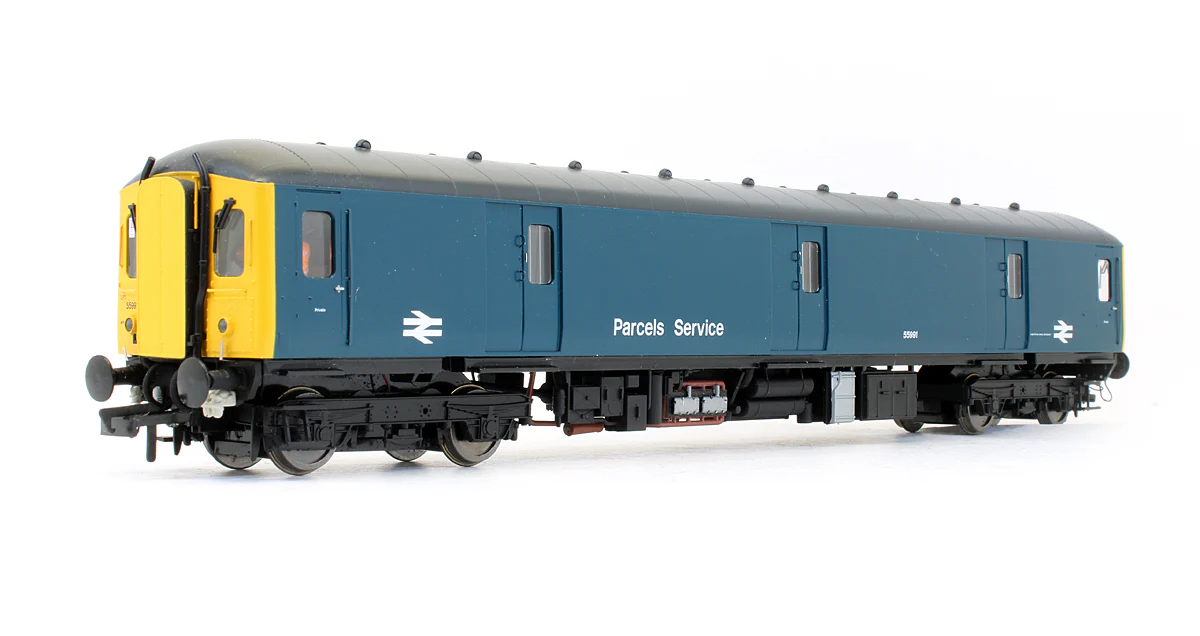 8920 Pre-Owned Class 128 DPU 55991 in BR blue with yellow ends 'Parcels Service'