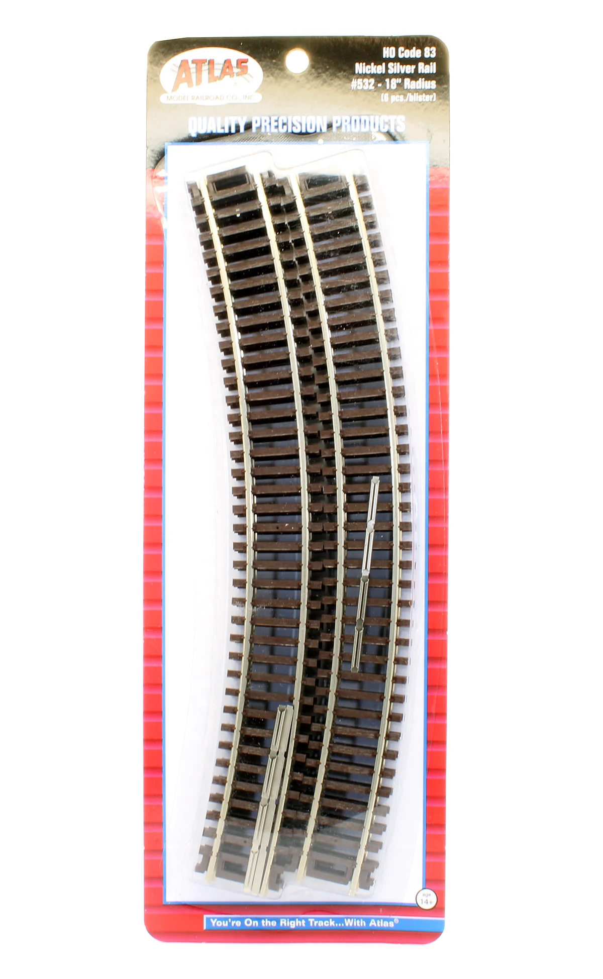 Pre-Owned 532Code 83 Nickel Silver Rail 18" Radius (6 Pieces)